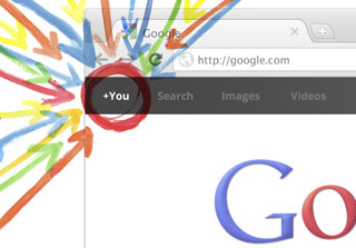 Imagen del acceso a Google+ en el navegador Chrome